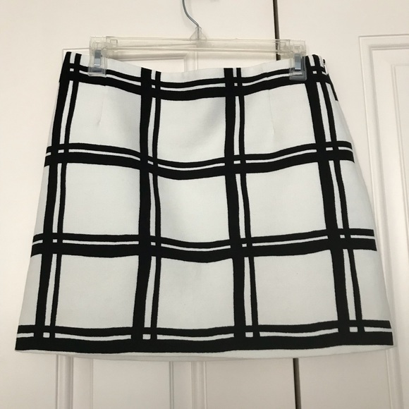 NWOT Tibi cotton white checkered border mini skirt - Picture 2 of 5